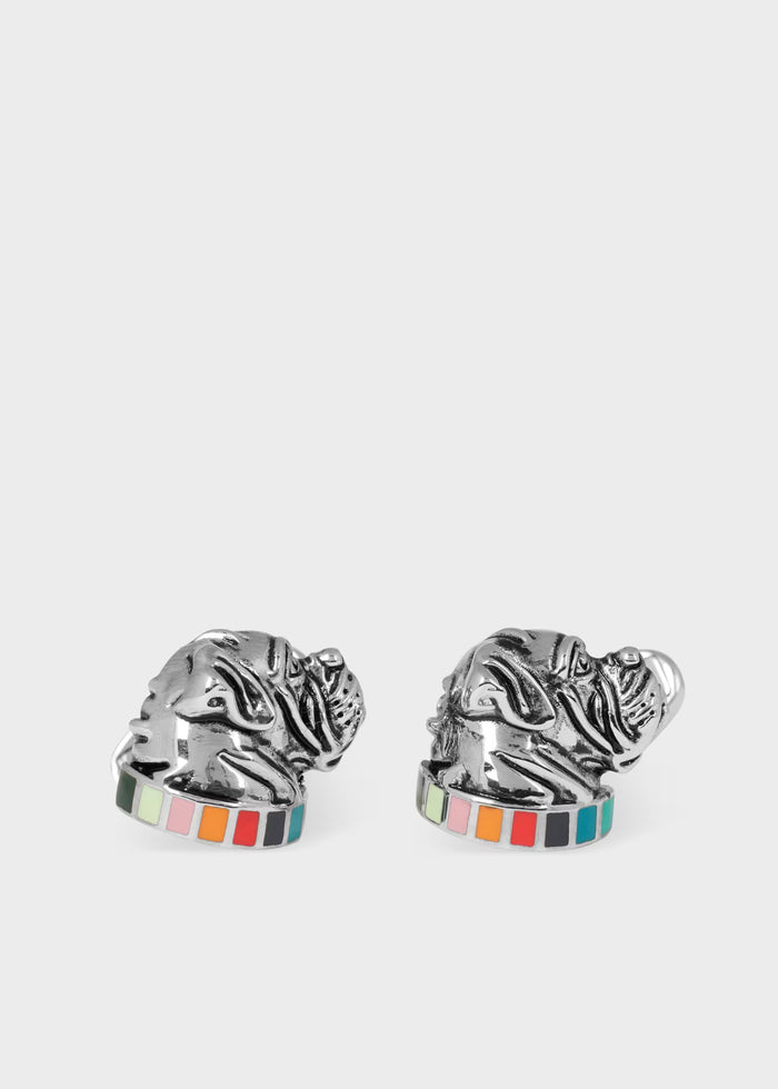 Silver 'Artist Stripe' Dog Cufflinks