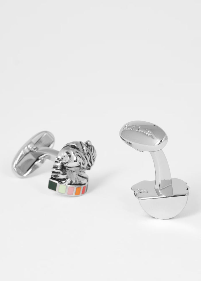Silver 'Artist Stripe' Dog Cufflinks