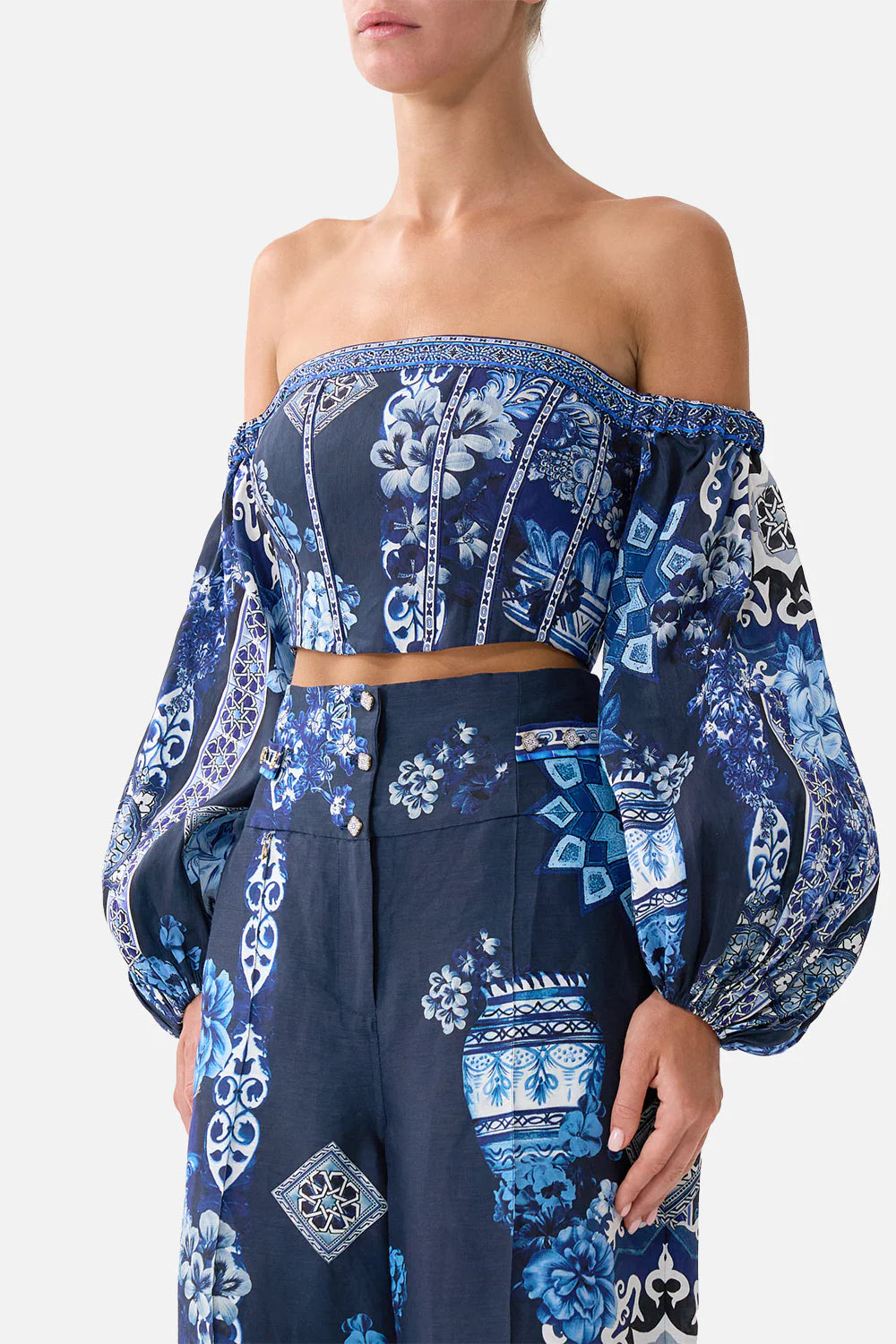 Sleeved Corset Crop Top