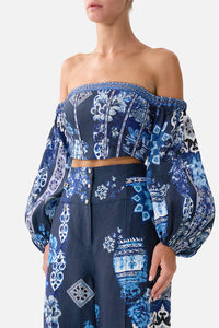 Sleeved Corset Crop Top