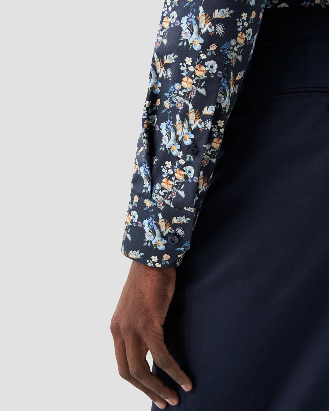 Slim Floral Print Twill Shirt