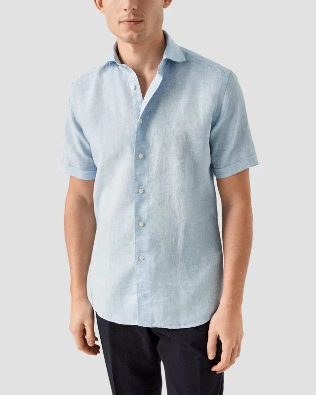 Slim Linen Shirt Short Sleeve