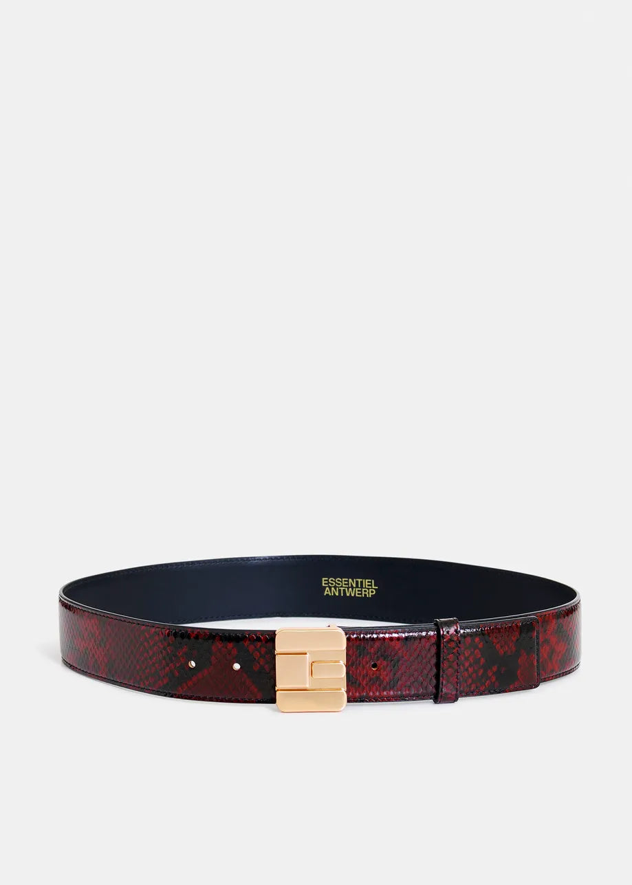 Snake Print Leather Belt