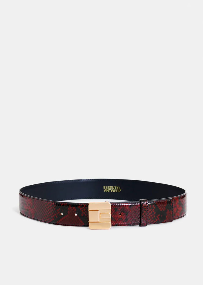 Snake Print Leather Belt
