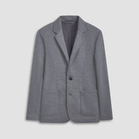 Soft-Touch Two Button Knit Blazer