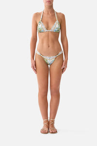 Soft Thick Tie Tri Bikini Set With Trims