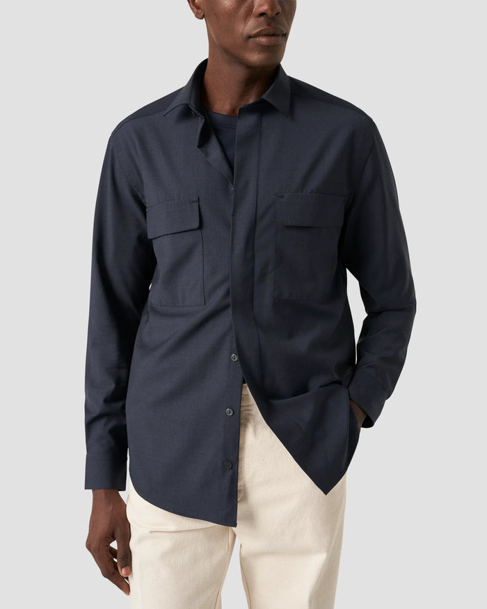 Solid Merino Wool Shirt