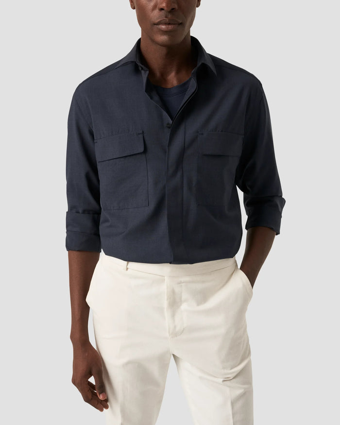 Solid Merino Wool Shirt