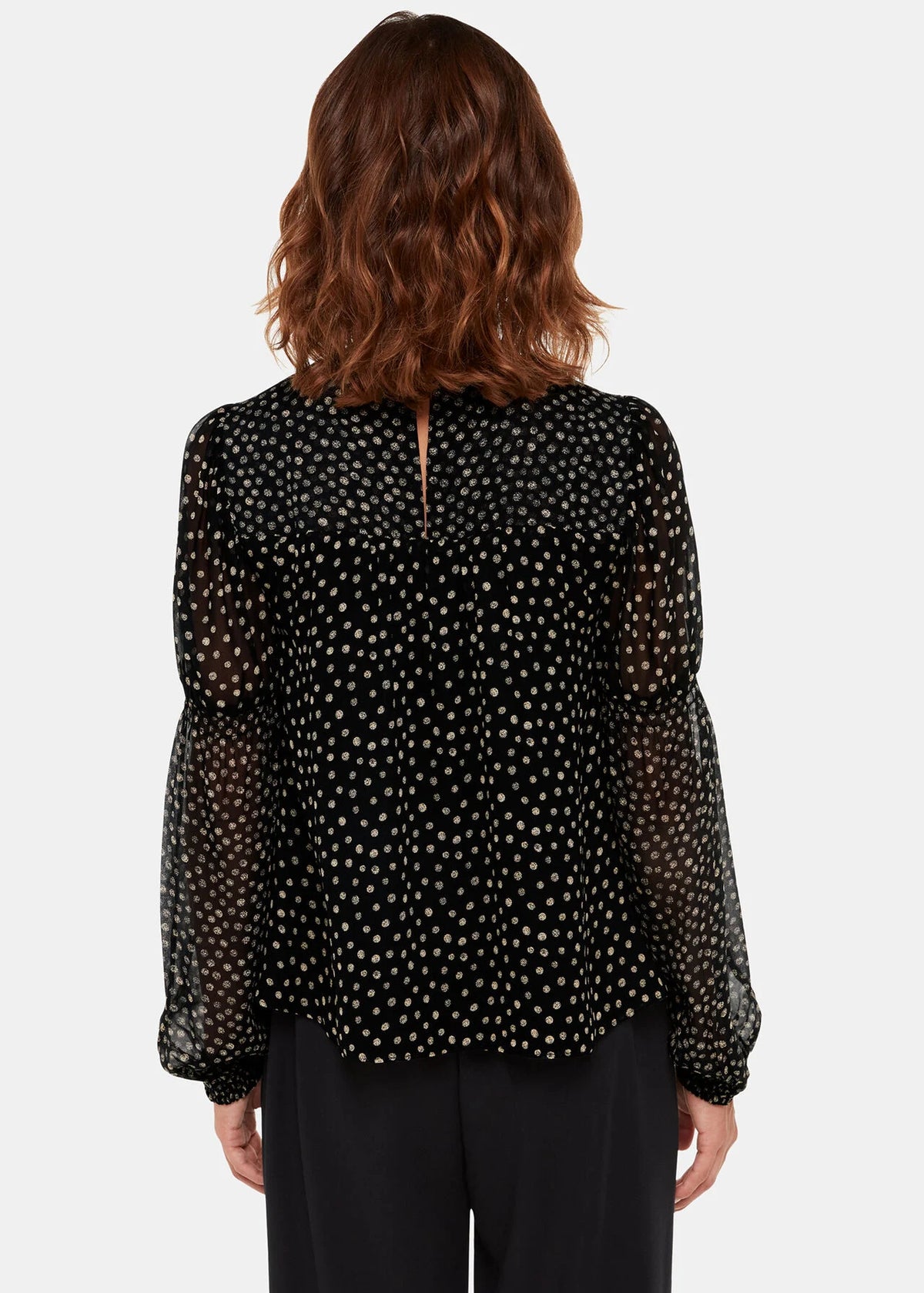 Speckled Polka Dot Shirred Top