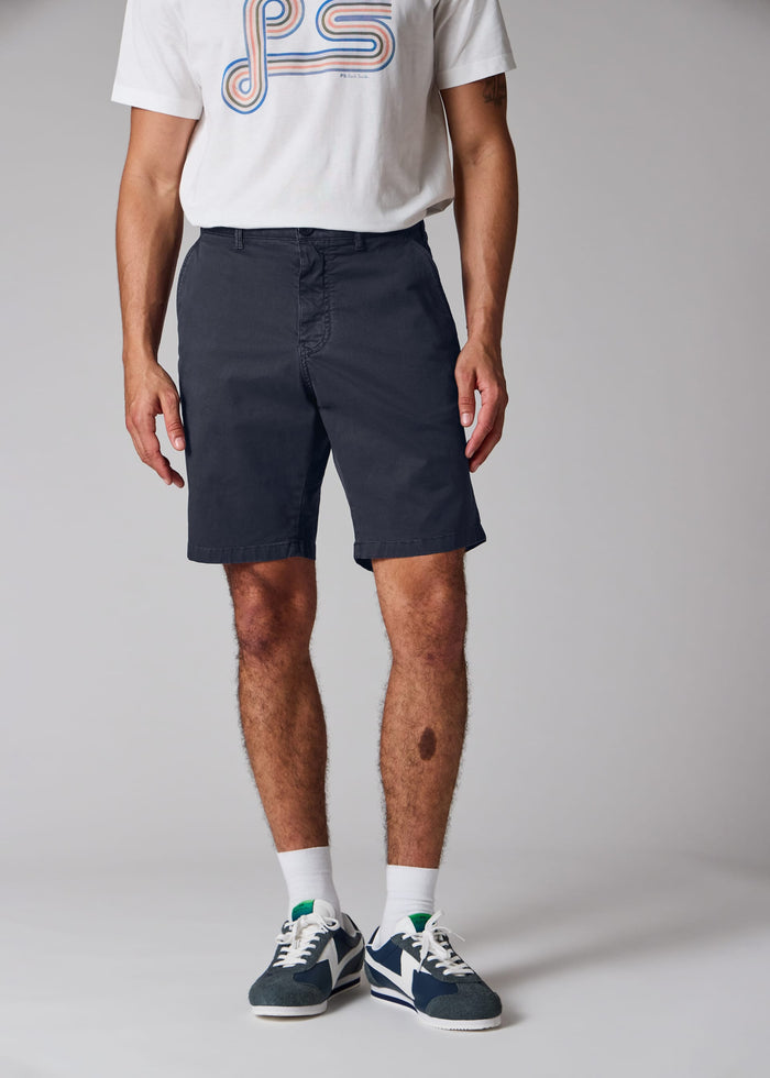 Stretch Twill Embroidery Shorts