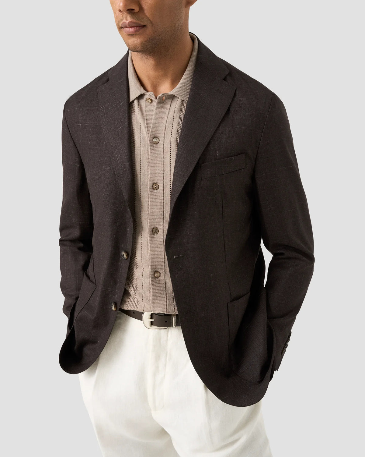 Structured Knit Polo Shirt