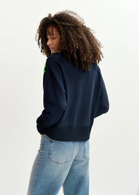 Sweatshirt with Sequin and Beaded Embroideries