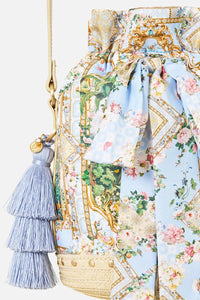 Tie Top Bucket Bag With Tassels