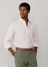 Tailored Fit Cot-Lin Stripe Shirt