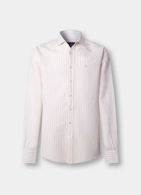 Tailored Fit Cot-Lin Stripe Shirt