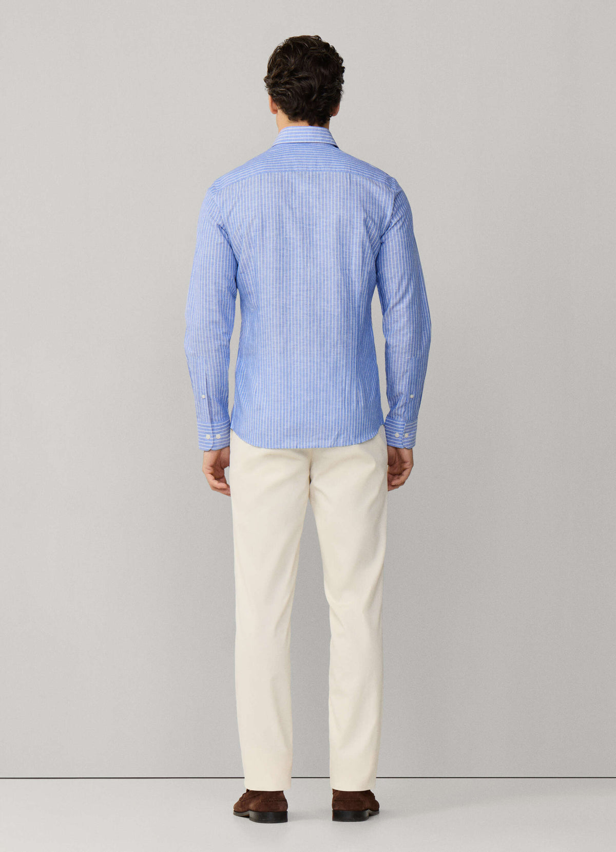 Tailored Fit Cotton Linen Stripe Shirt