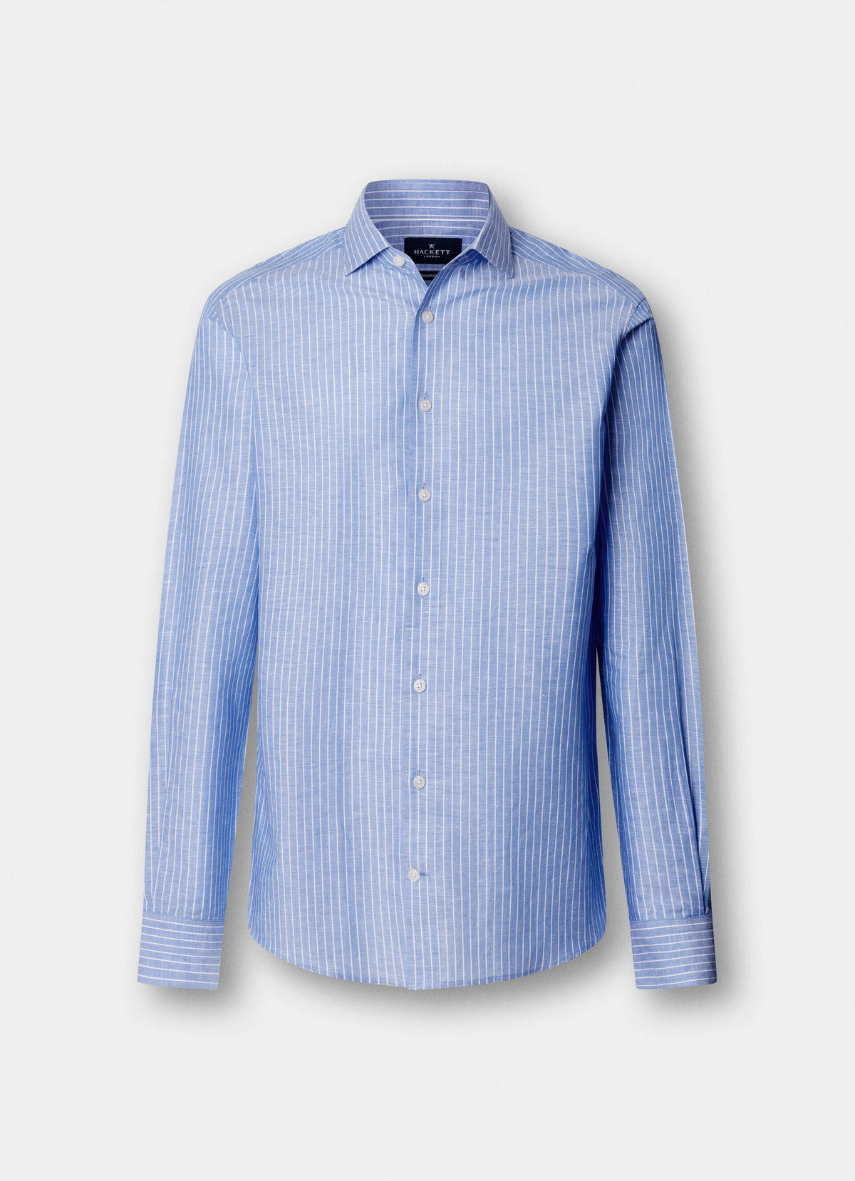 Tailored Fit Cotton Linen Stripe Shirt