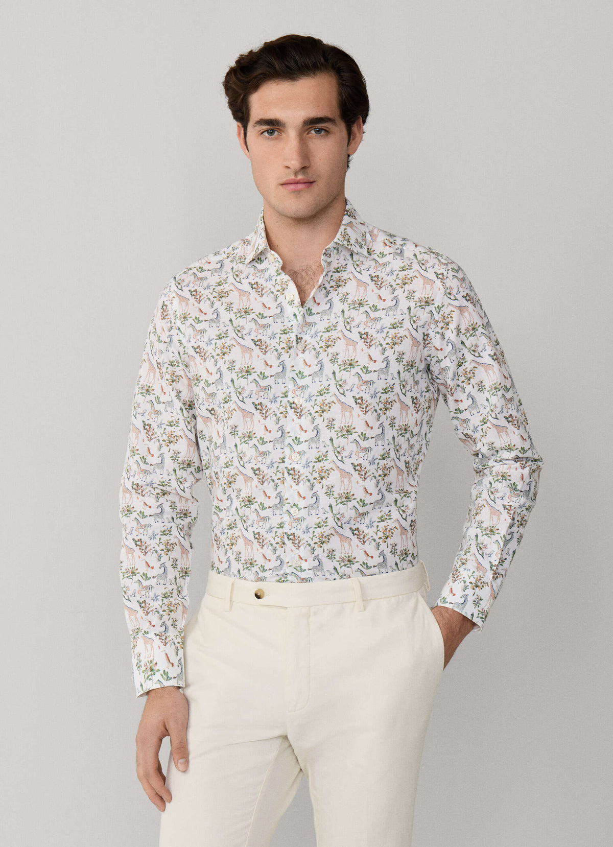 Tailored Fit Fauna Print Shirt