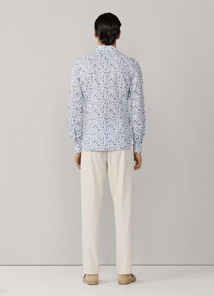 Tailored Fit Island Print Shirt