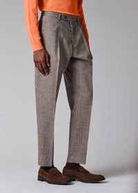 Tapered-Fit Pleated Trousers