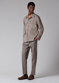 Tapered-Fit Pleated Trousers