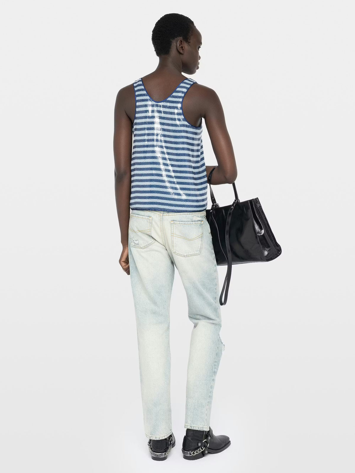 Tarys Striped Sequin Tank
