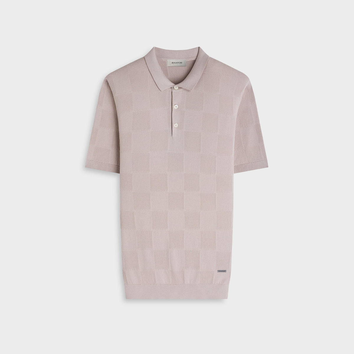 Textured Check Polo Sweater