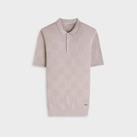 Textured Check Polo Sweater