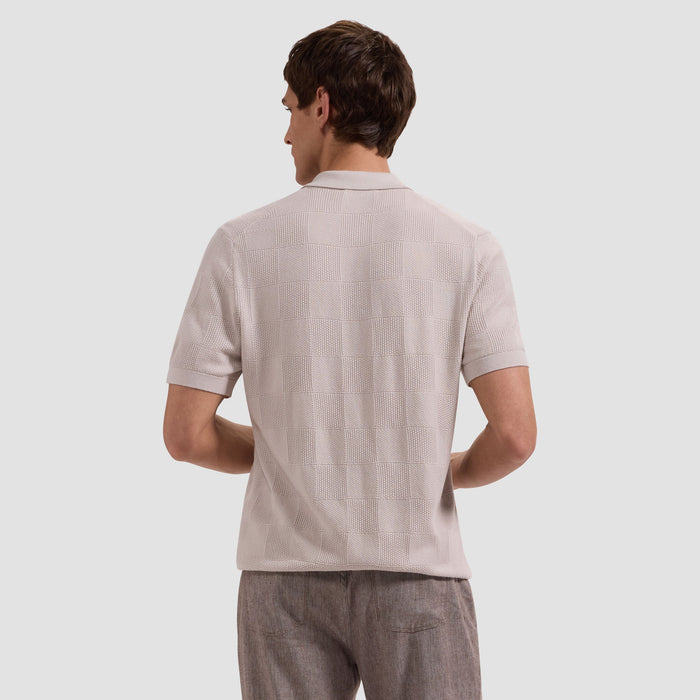 Textured Check Polo Sweater