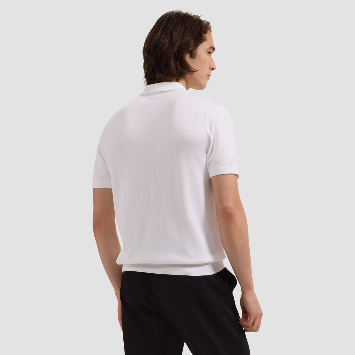 Textured Grid Polo Sweater