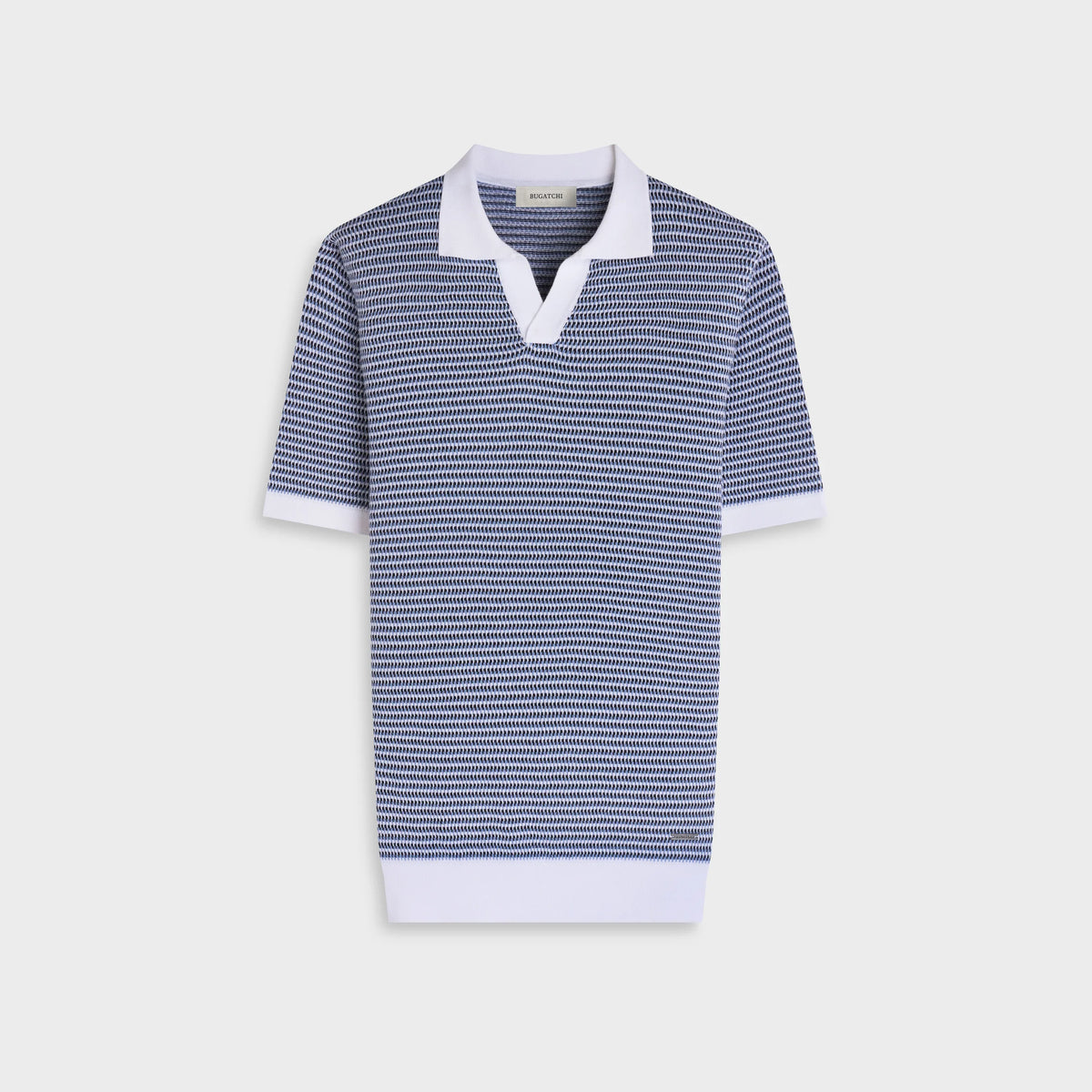 Textured Johnny Collar Polo