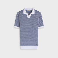 Textured Johnny Collar Polo