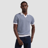Textured Johnny Collar Polo