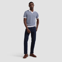 Textured Johnny Collar Polo