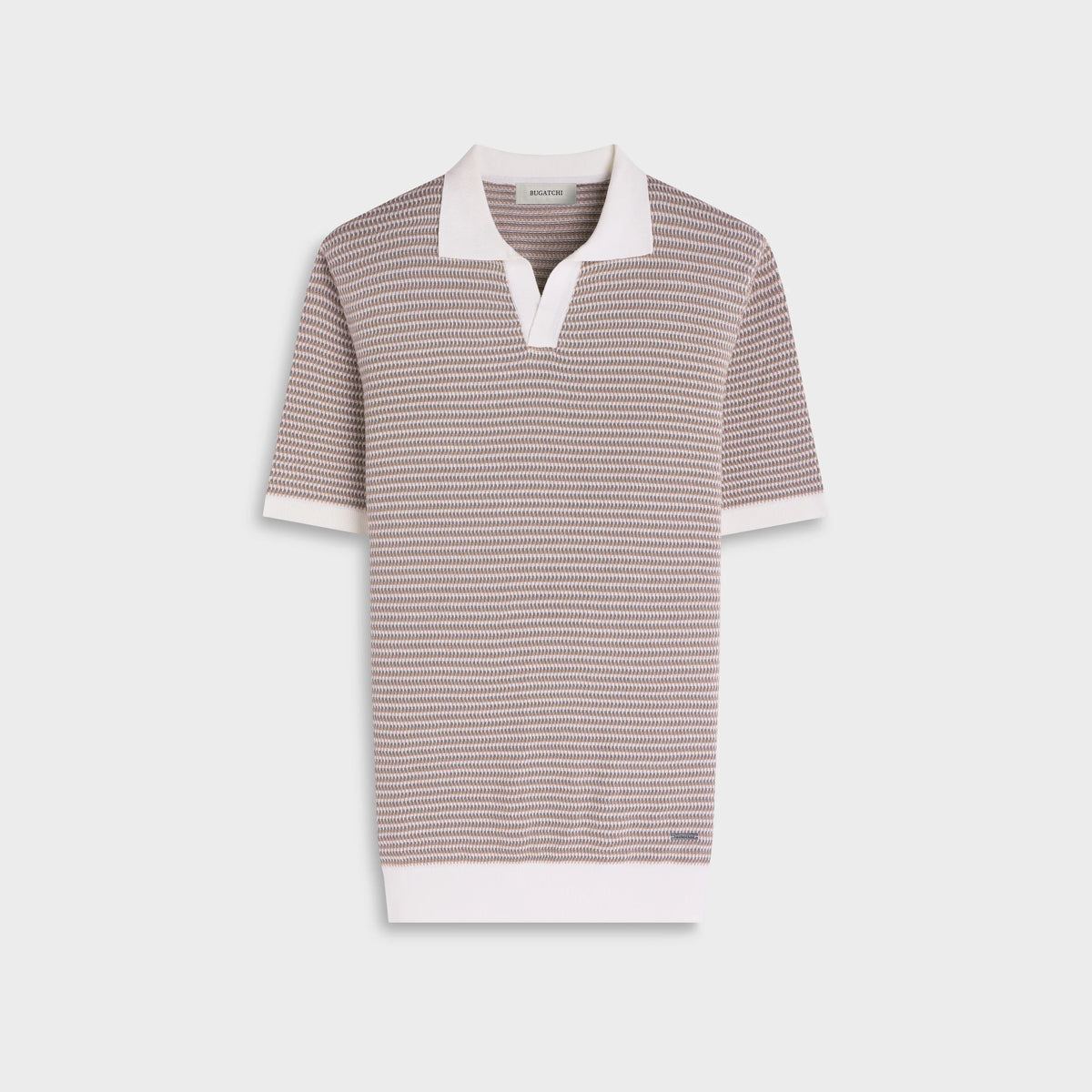 Textured Johnny Collar Polo