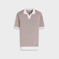 Textured Johnny Collar Polo