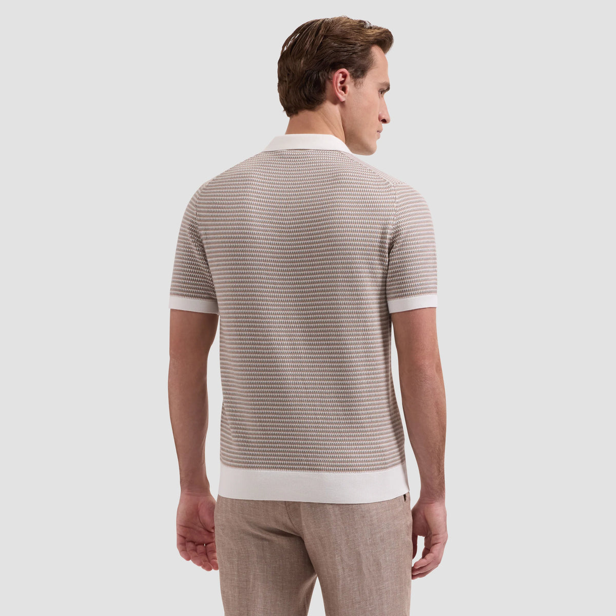 Textured Johnny Collar Polo