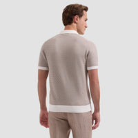 Textured Johnny Collar Polo