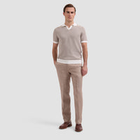 Textured Johnny Collar Polo