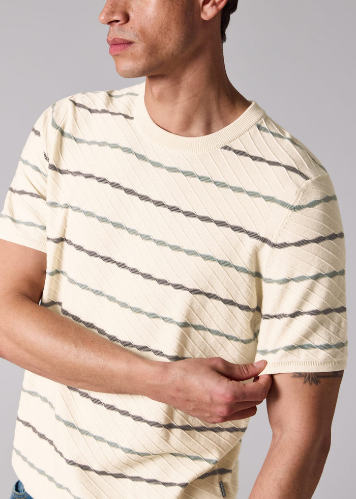 Textured Stripe Knit TShirt