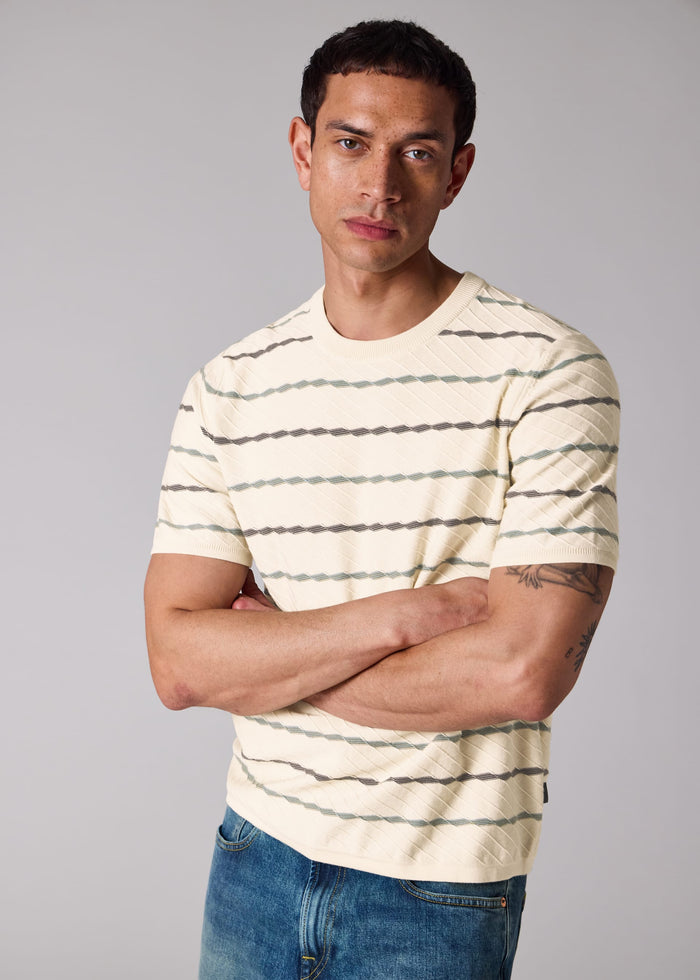 Textured Stripe Knit TShirt