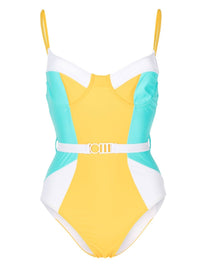 The Spencer Solid Color Block Swimsuit