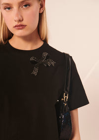 Together Black Embroidered T-Shirt