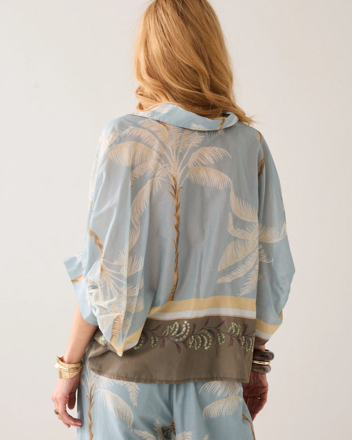 Transparent Beach Print Blouse