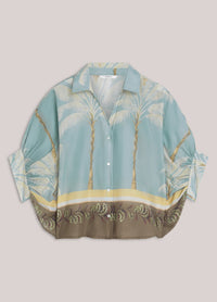 Transparent Beach Print Blouse