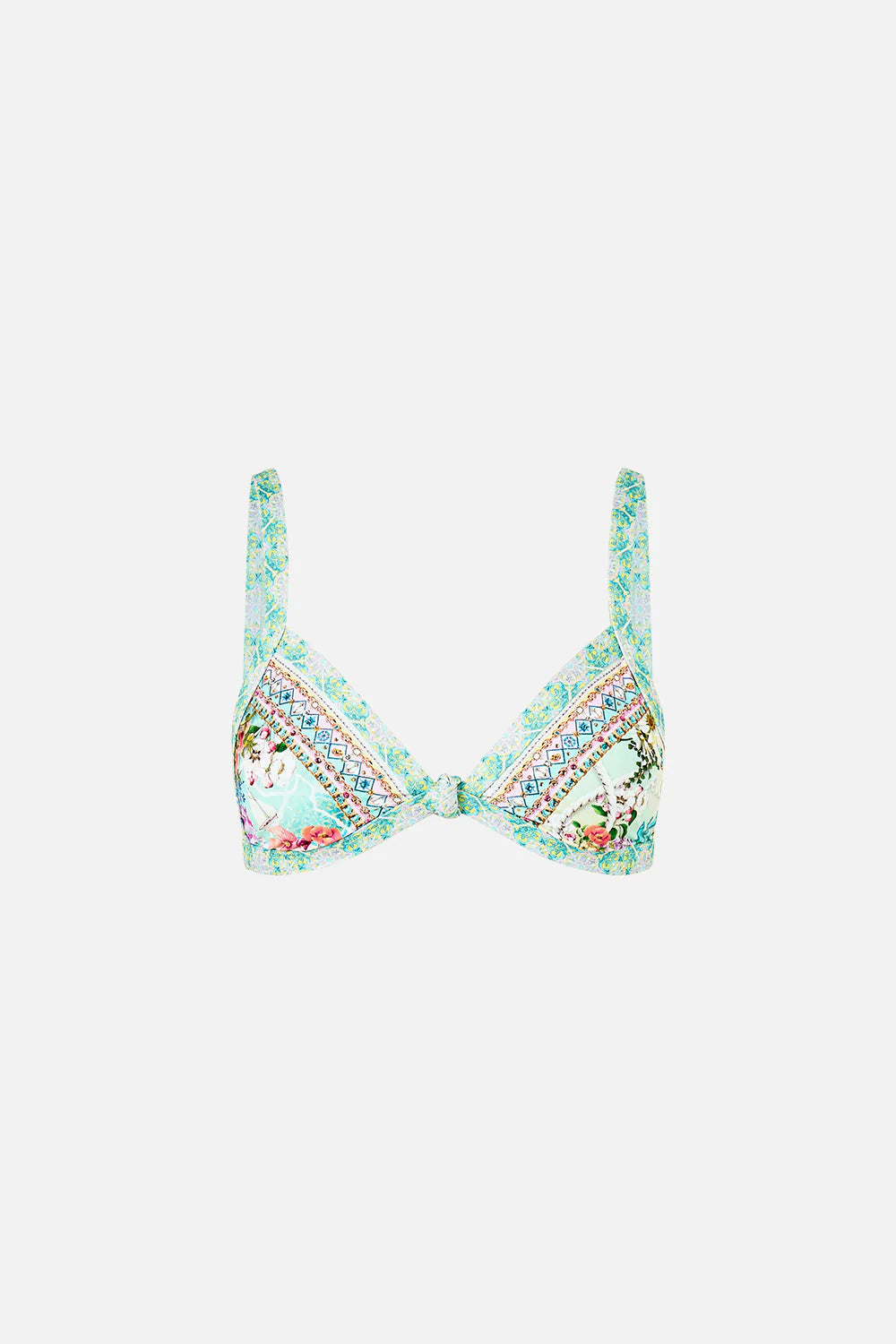 Triangle Bikini Top with Knot Front