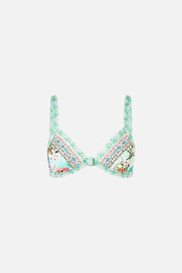 Triangle Bikini Top with Knot Front