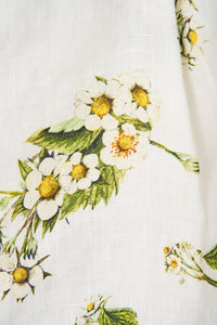 Tuck Front White Floral Shorts