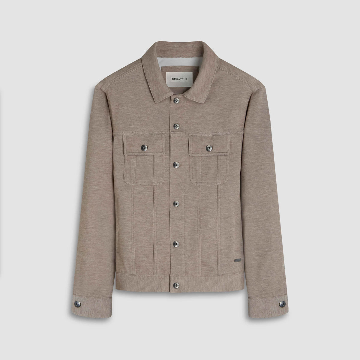 Twill-Effect Knit Trucker Jacket