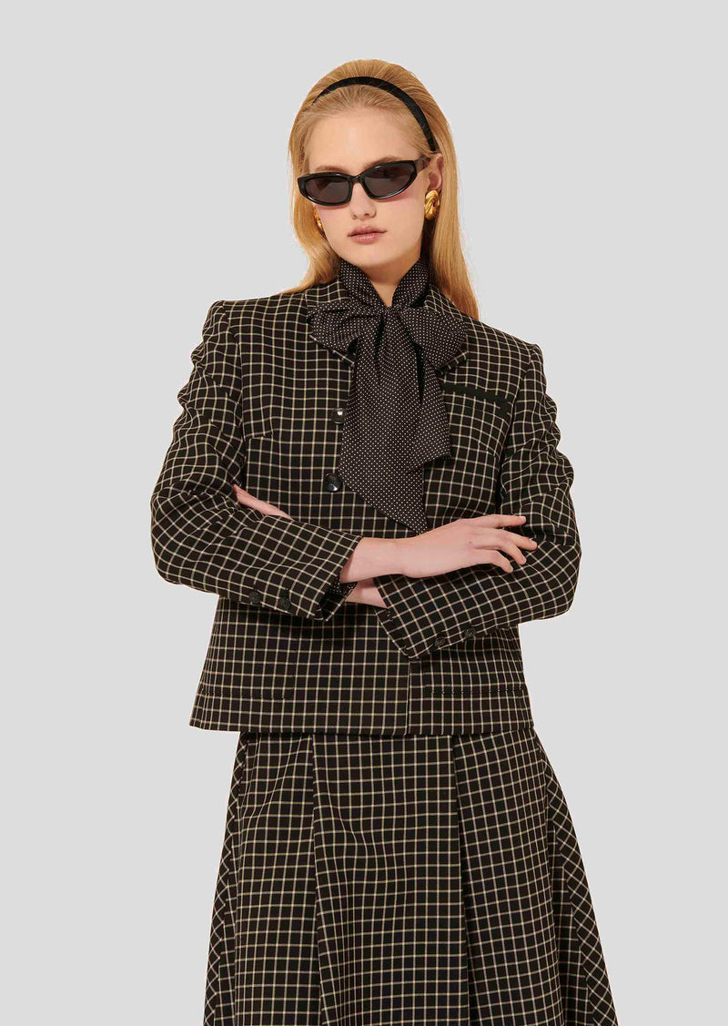 Vannie Black Plaid Jacket